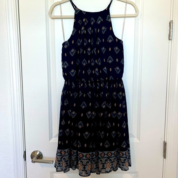 NWT Francesca’s Navy Blue Halter Cinch Waist Mini Dress Size Small - Picture 8 of 17